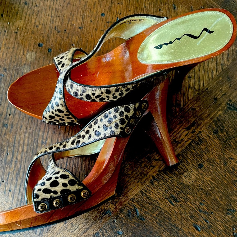 Pony and Wood Slide Heels